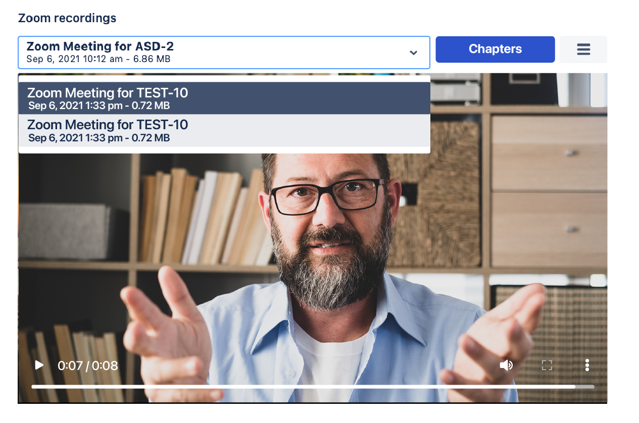 Choose a recording from recordings available in the issue
